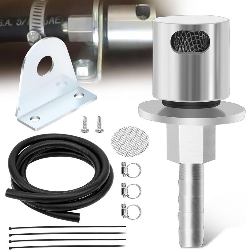 Braveboy Remote Mount Vent Valve for Fuel Tanks - w/Mounting Valve Brackets, 5/16'' Barb Size Tank Vent Line Replacement Part, Detachable Easy Installation - Image 1